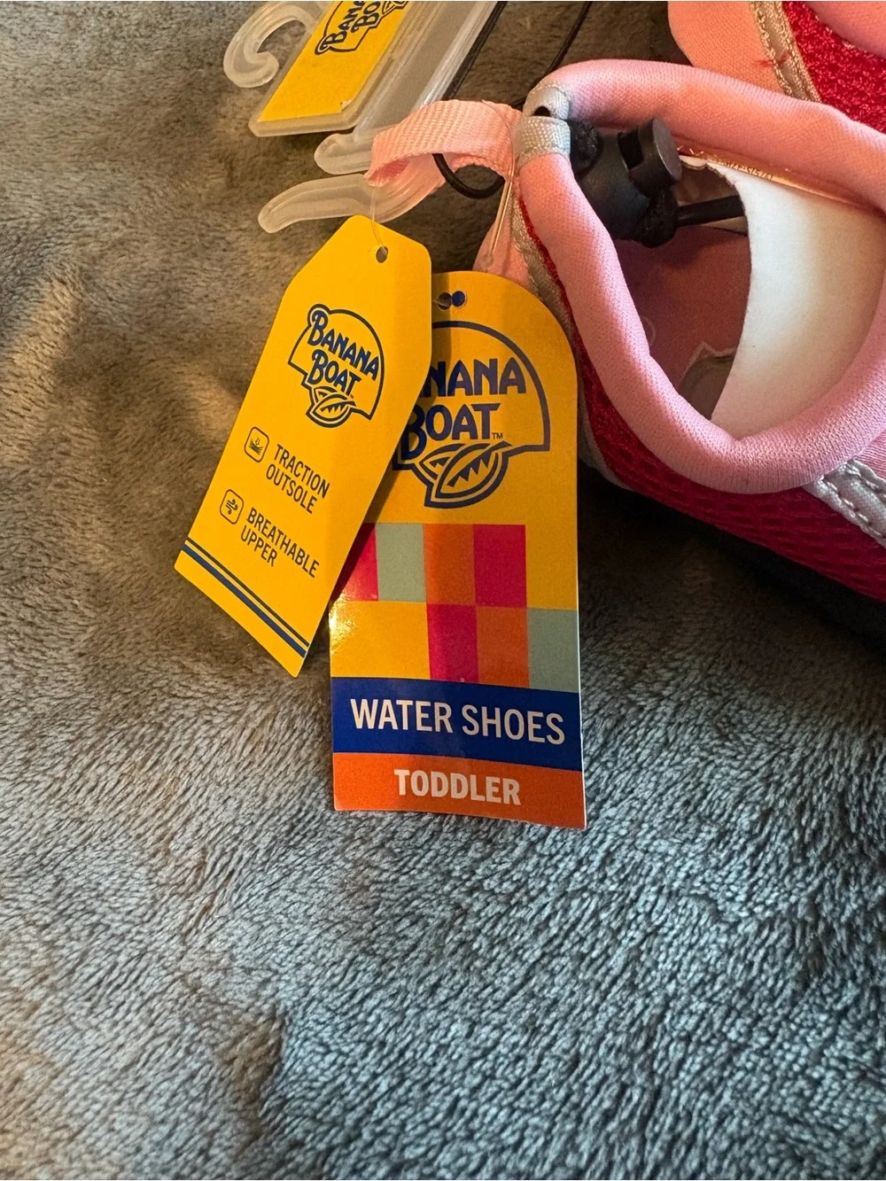 Banana Boat Kids Pink Water Shoes - Easy Slip-On Size S (5/6)